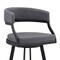Armen Living Dione 30" Bar Height Swivel Gray Faux Leather and Black Metal Bar Stool 840254335059 - alternate 4